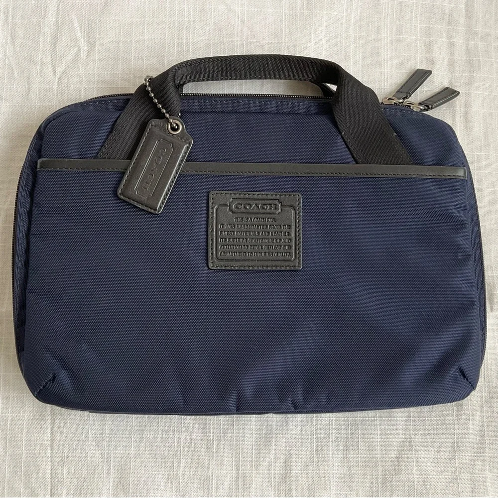 COACH | Rare Top Handle Black Nylon & Leather Tablet Case Bag